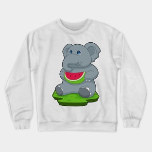 Elephant Watermelon Fruit Crewneck Sweatshirt